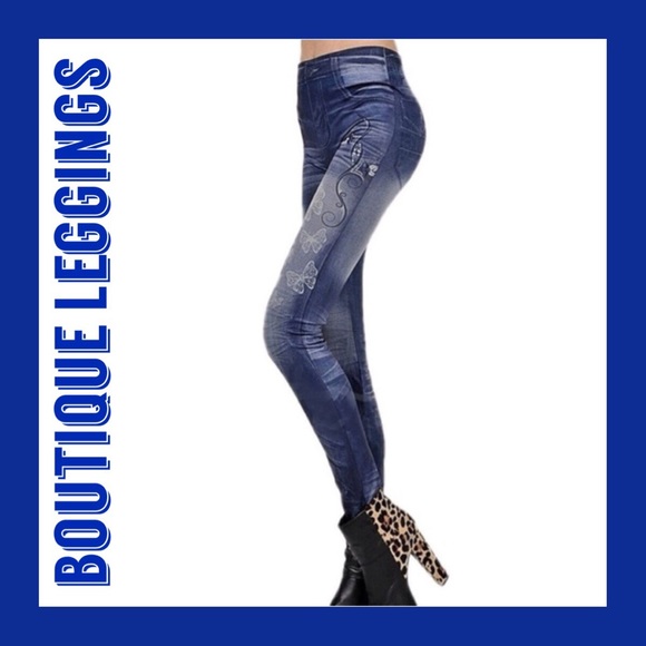 Boutique Pants - ❗️LAST ONE❗️5🌟Rated! Butterfly Jean Print Legging